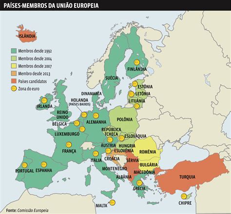 paises da união europeia mapa